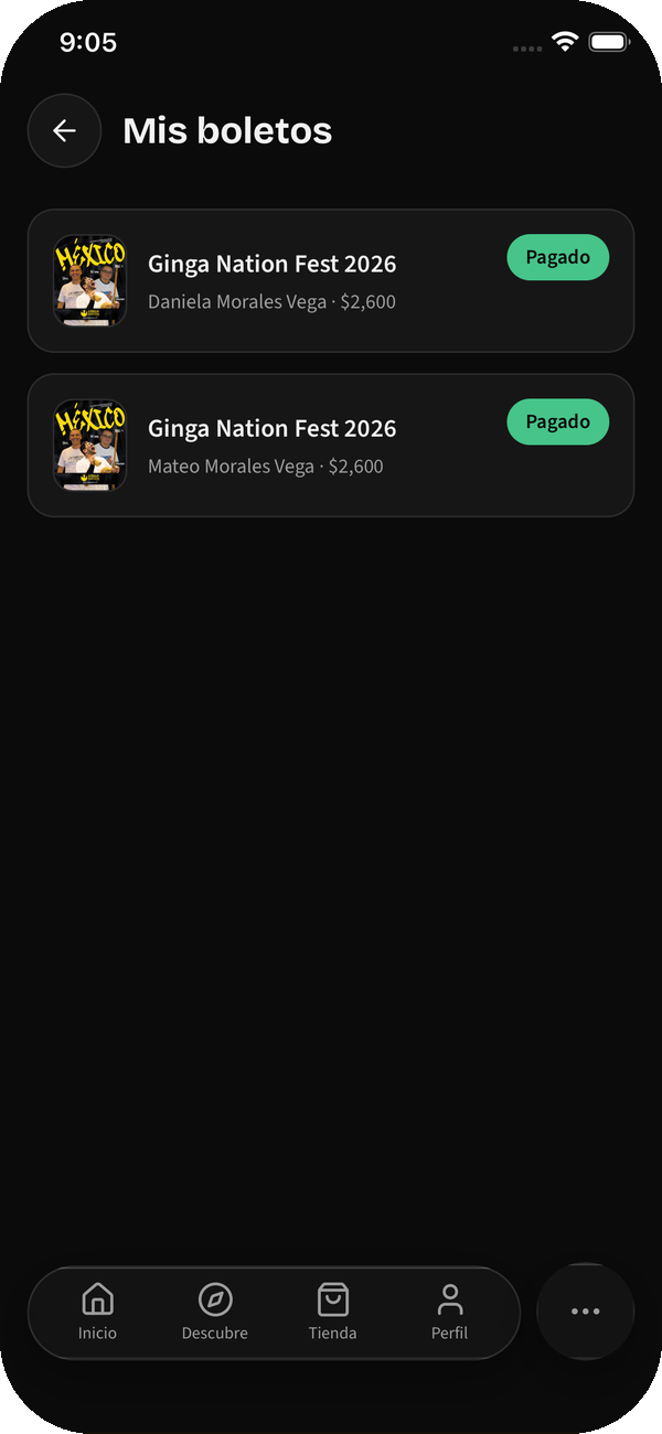 The ticket lands in the app