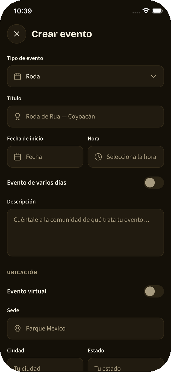 Publica tu evento desde tu teléfono