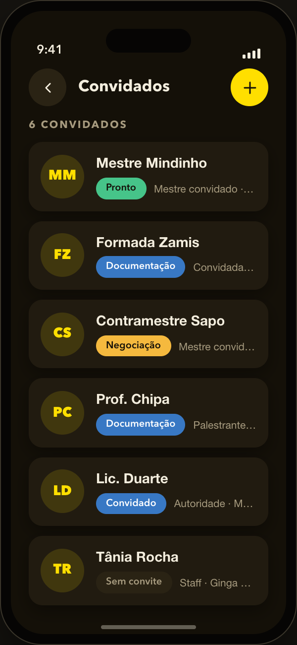 Gerencie seus convidados e a documentação deles