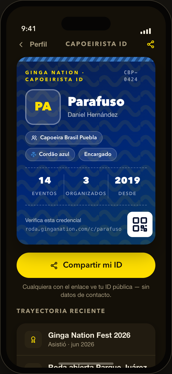 Tu Capoeirista ID, siempre a la mano